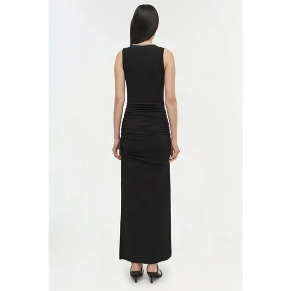 SIMKHAI Fiamma Tank Midi Dress in Black Small New Womens Long Maxi Gown